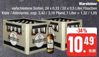 Edeka Warsteiner 24 x 0,33 / 20 x 0,5 Liter Flaschen Angebot