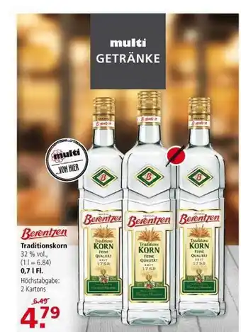 Multi Markt Berentzen Traditionskorn Angebot