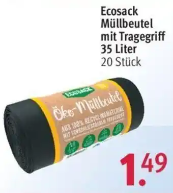 Rossmann Ecosack Müllbeutel mit Tragegriff 35 Liter 20 Stück Angebot