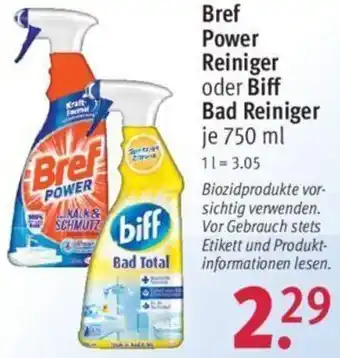 Rossmann Bref Power Reiniger oder Biff Bad Reiniger 750 ml Angebot