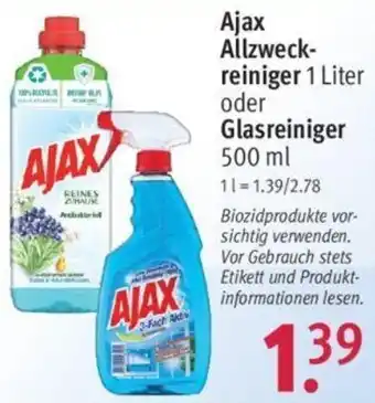 Rossmann Ajax Allzweckreiniger 1 Liter oder Glasreiniger 500 ml Angebot
