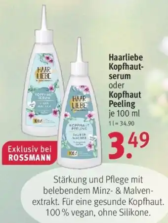 Rossmann Haarliebe Kopfhautserum oder Kopfhaut Peeling 100 ml Angebot