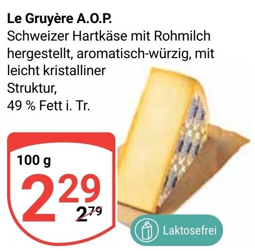 Le Gruyère A.O.P. 100g Angebot bei Globus