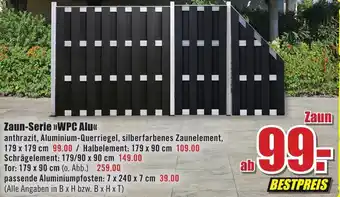 B1 Discount Baumarkt Zaun-Serie >>WPC Alu«< Angebot