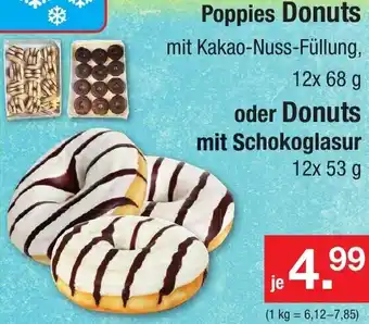 Zimmermann Poppies Donuts 12x68 g oder Donuts mit Schokoglasur 12x 53 g Angebot