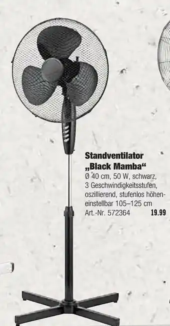 Hellweg Standventilator „black Mamba” Angebot