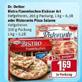 REWE Kaufpark Dr Oetker Bistro Flammkuchen Elsässer Art Oder Ristorante Pizza Salame Angebot