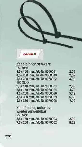 toom Baumarkt Kabelbinder, Schwarz Angebot