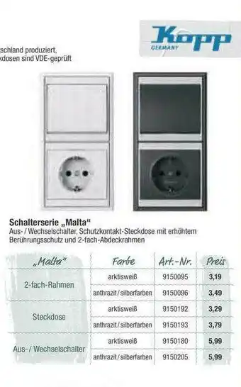 toom Baumarkt Schalterserie „malta” Angebot