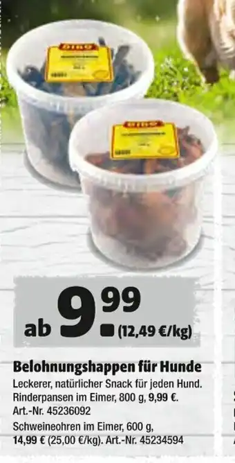 Hagebau Belohnungshappen für Hunde Angebot