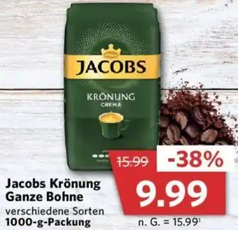 Combi Jacobs Krönung Ganze Bohne 1000-g-Packung Angebot