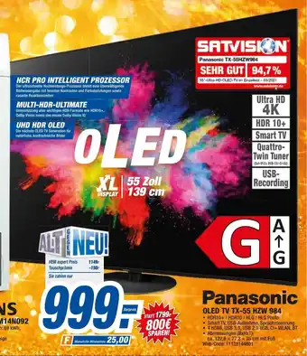 HEM Expert Panasonic Oled TV TX-55HZW984 Angebot