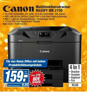 HEM Expert Canon Multifunktionsdrucker Maxify MB 2750 Angebot