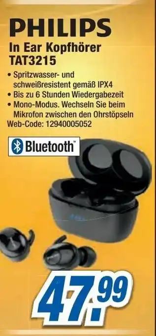 Expert Philips In Ear Kopfhörer TAT3215 Angebot