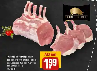 REWE Frisches Porc Duroc Rack 100 g Angebot