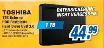 Expert Toshiba 1TB Externe HDD Festplatte Hard Drive USB 3.0 Angebot