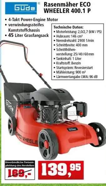 Thomas Philipps Güde Rasenmäher ECO Wheeler 400.1 P Angebot