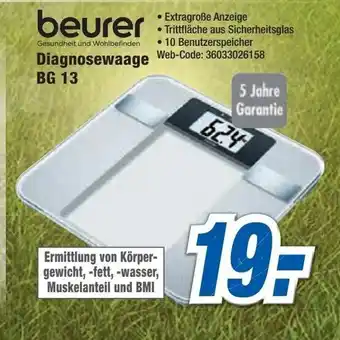 Expert Beurer Diagnosewaage BG 13 Angebot