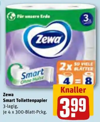 REWE Zewa Smart Toilettenpapier 3-lagig, 4 x 300-Blatt-Pckg. Angebot