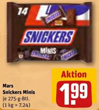 REWE Mars Snickers Minis 275-g-Btl. Angebot