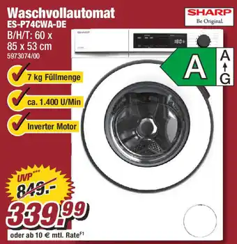 Poco SHARP Waschvollautomat ES-P74CWA-DE Angebot