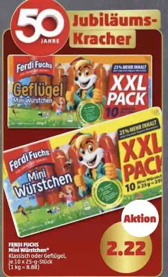 PENNY Ferdi Fuchs Mini Würstchen 10x25 g Stück Angebot