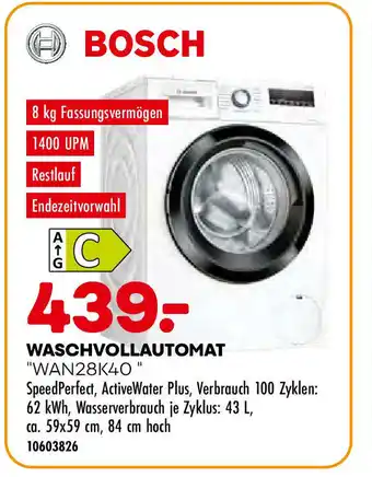 Möbel Kraft Bosch Waschvollautomat WAN28K40 Angebot