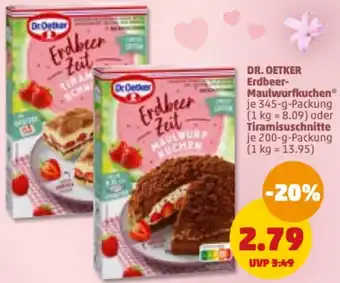 PENNY DR. OETKER Erdbeer Maulwurfkuchen 345-g-Packung oder Tiramisuschnitte 200-g-Packung Angebot