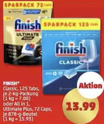 PENNY FINISH Classic, 125 Tabs 2-kg-Packung Angebot