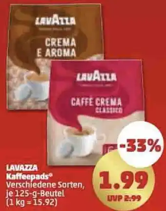 PENNY LAVAZZA Kaffeepads 125-g-Beutel Angebot