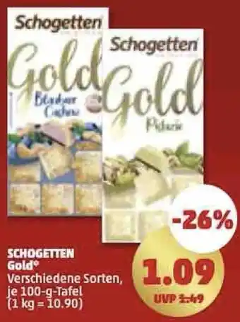 PENNY SCHOGETTEN Gold 100 g Tafel Angebot