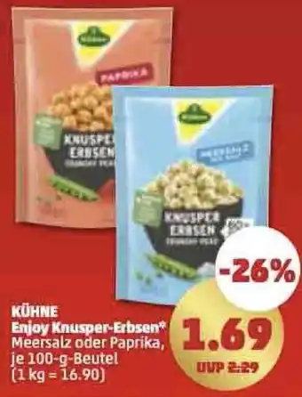 PENNY KÜHNE Enjoy Knusper-Erbsen 100-g-Beutel Angebot