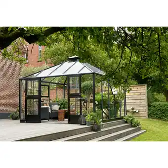 toom Baumarkt Gewächshaus 'oase' 13,5 m², 3 mm sicherheitsglas, anthrazit/schwarz Angebot