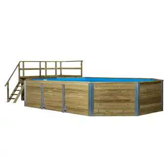 toom Baumarkt Massivholz-pool '594' achteckig, 714 x 376 x 116 cm Angebot