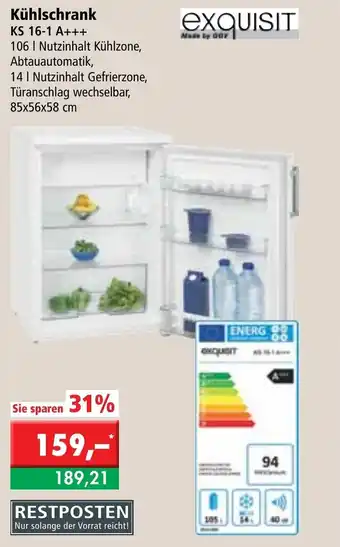 L. STROETMANN GROSSMARKT Exquisit Kühlschrank KS 16-1 A Angebot