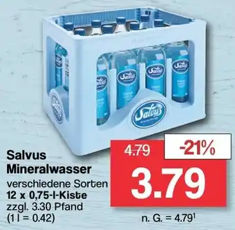 Famila Nord West Salvus Mineralwasser 12 x 0,75-L-Kiste Angebot