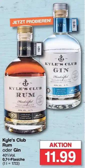 Famila Nord West Kyle's Club Rum oder Gin 0,7-L-Flasche Angebot