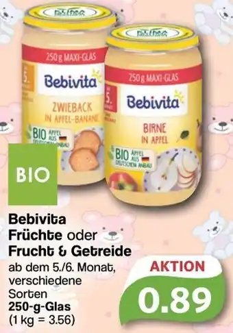 Famila Nord West Bebivita Früchte oder Frucht & Getreide 250 g Glas Angebot