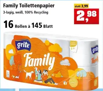 Thomas Philipps Family Toilettenpapier 16 Rollen à 145 Blatt Angebot