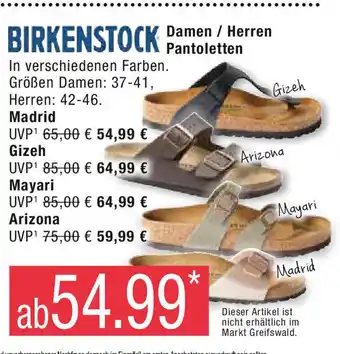 Marktkauf BIRKENSTOCK Damen/Herren Pantoletten - Madrid Angebot