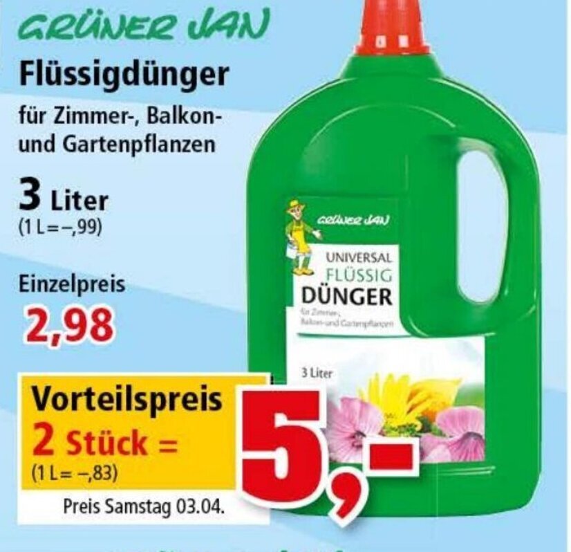 Grner Jan Flssigdnger 3L Angebot bei Thomas Philipps