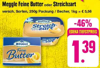 Edeka Meggle Feine Butter oder Streichzart 250 g Packung/Becher Angebot