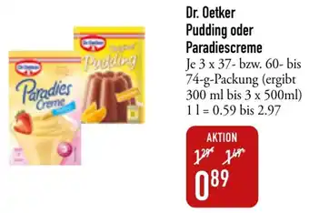 Galeria Markthalle Dr. Oetker Pudding oder Paradiescreme 3 x 37- bzw. 60- bis 74-g-Packung Angebot