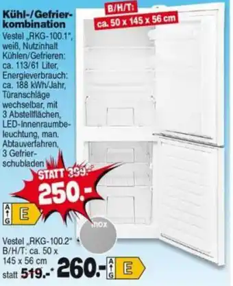 Repo Markt Kühl-/Gefrierkombination Vestel ,,RKG-100.1" Angebot