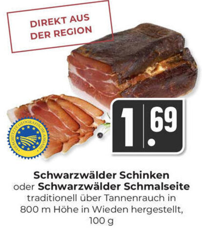 Schwarzwälder Schinken oder Schwarzwälder Schmalseite 100 g Angebot bei ...