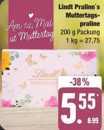 Edeka Frischemarkt Lindt Praline's Muttertagspraline 200 g Packung Angebot