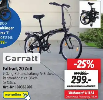 Lidl Carratt Faltrad, 20 Zoll Angebot