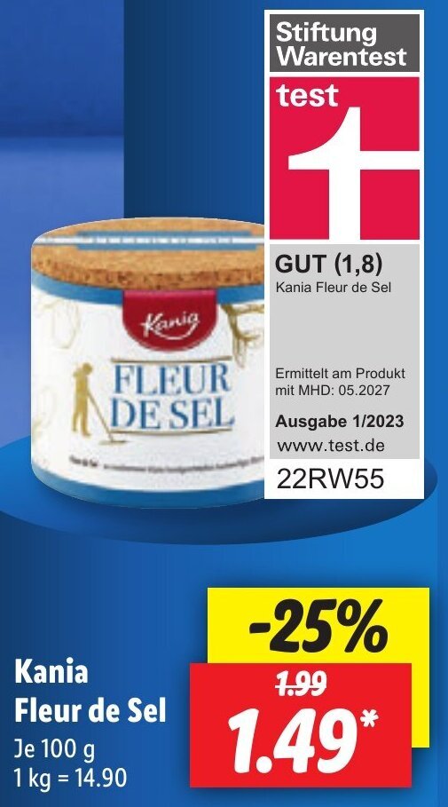 Kania Fleur de Sel 100 g Angebot bei Lidl