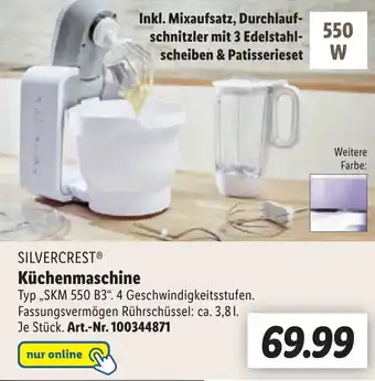 Lidl SILVERCRESTⓇ Küchenmaschine ,SKM 550 B3" Angebot