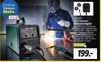 Lidl PARKSIDEⓇ 4-in-1-Inverter-Multischweißgerät PMSG 200 A2 Angebot